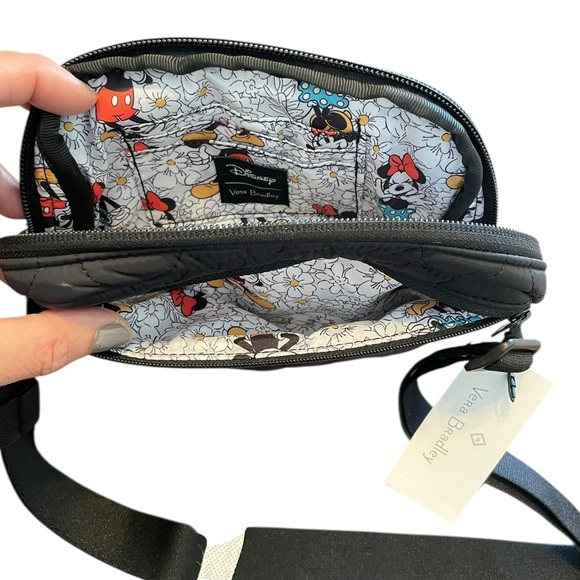 New Vera Bradley Disney Mini Belt Bag Black Featherweight Quilted Mickey Ears - Picture 5 of 15